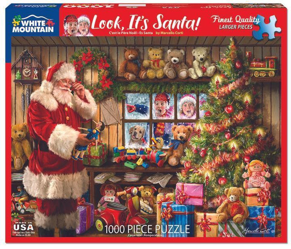 White Mountain Puzzles Look, It's Santa 1000 Piece Puzzle