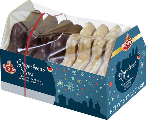 Wicklein Soft Gingerbread Stars Assorted Iced & Chocolate Covered With Orange Fruit Filled