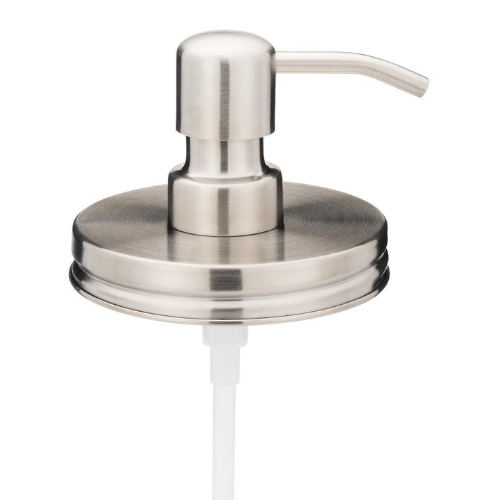 Vintage Inspired Mason Jar Soap & Lotion Dispenser Lids Wide Mouth Stainless Steel