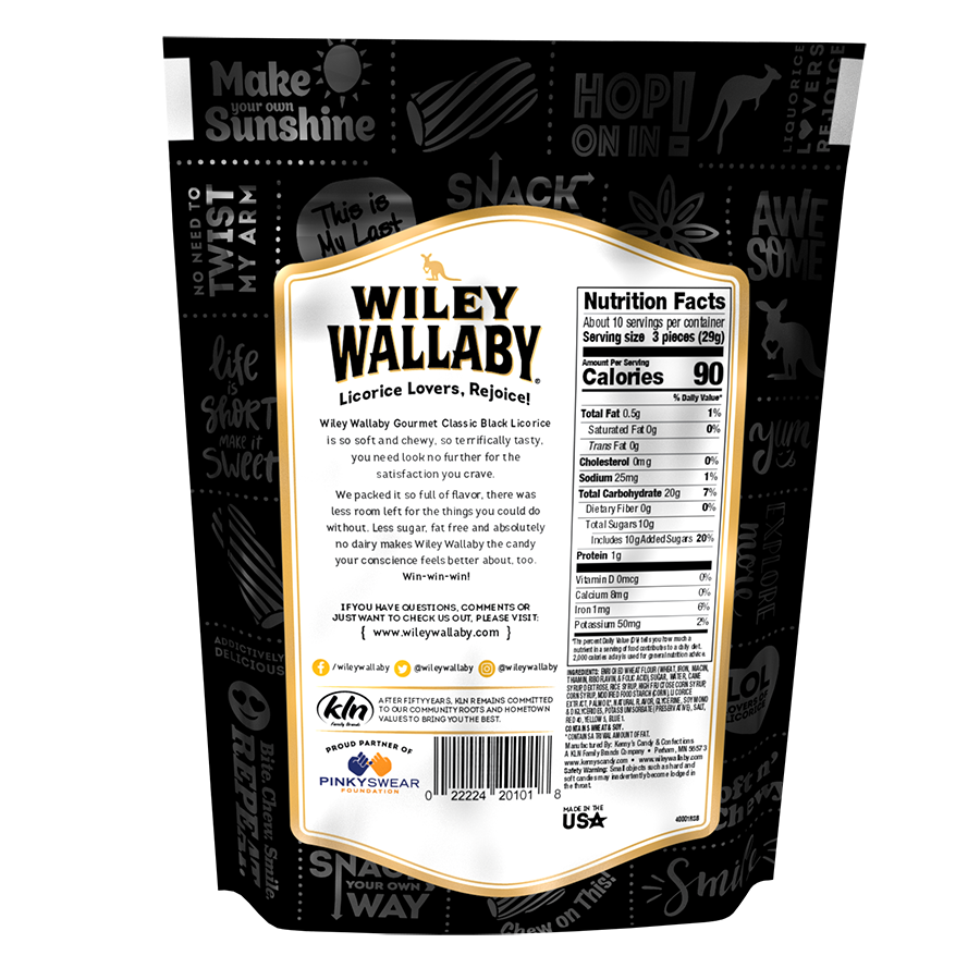 Wiley Wallaby Classic Black Australian Licorice