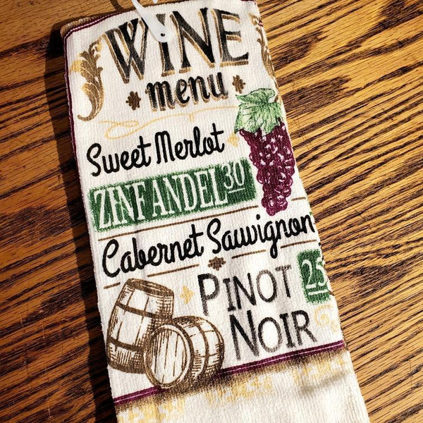 Colorful Classic Kitchen Towels Wine