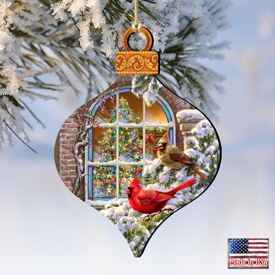 Winter House Cardinals Keepsake Decorative Christmas Ornament
