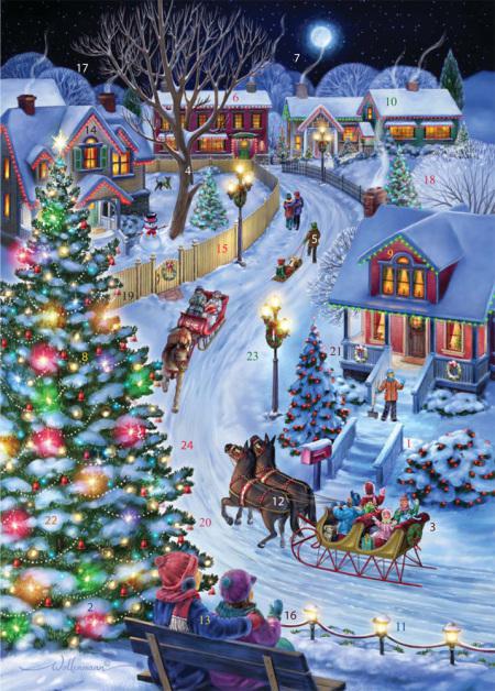 Greeting Card Advent Calendar Winter Town