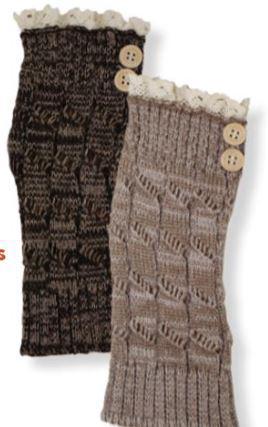 Women's Arm Warmer with Lace and Button Accents