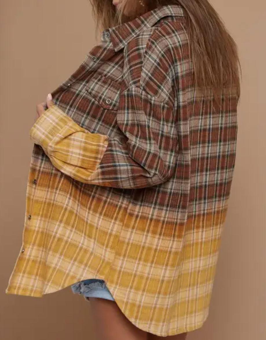 Women's Check Plaid Button Up Shirt