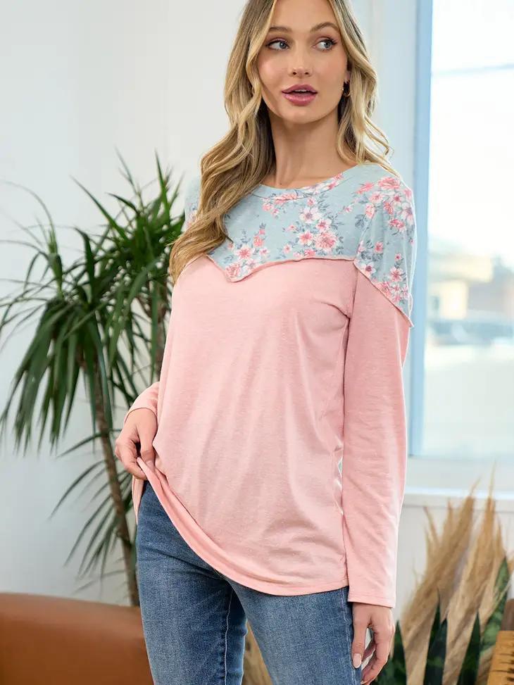 Women's Floral Spring Bonie Top | Coral & Jade