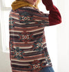 Women's Iris Aztec Cowlneck Pullover | Burgundy