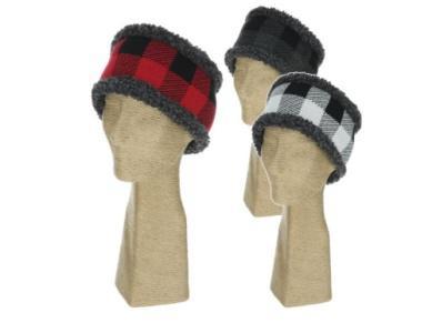 Women's Knit Plaid Headband