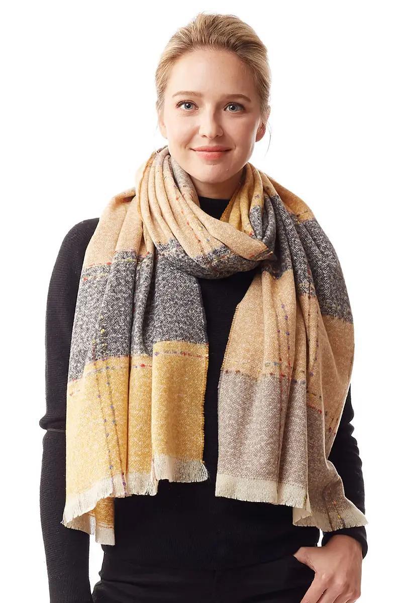 Women's Multi-Color Block Oblong Scarf