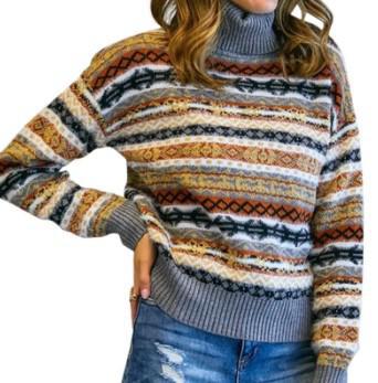 Women's Multi-Striped Cowl Neck Sweater | Ivory & Ginger