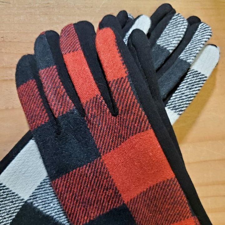 Women's Plaid Texting Gloves