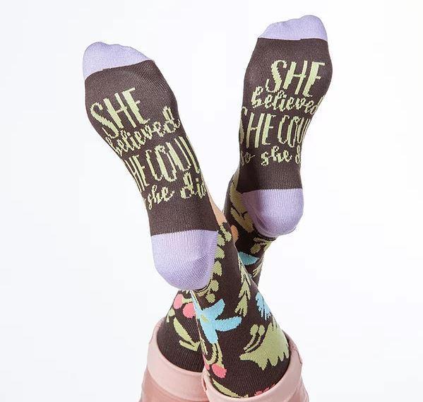 Women's Socks "She believed She Could"