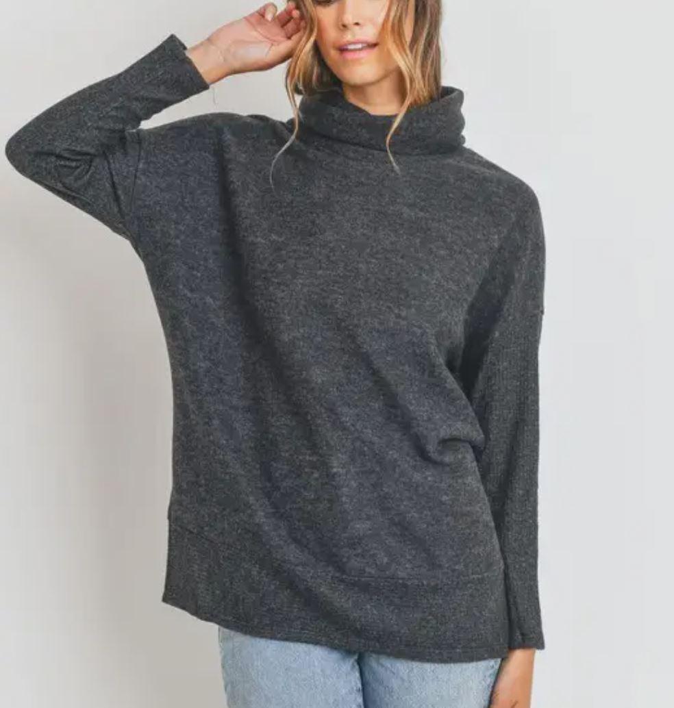 Women's Turtleneck Brushed Soft Knit Top