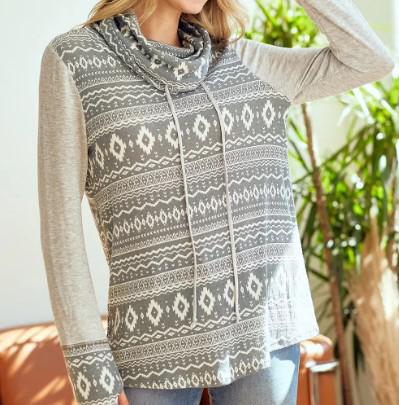 Women's Yours Truly Aztec Sweatshirt | Charcoal