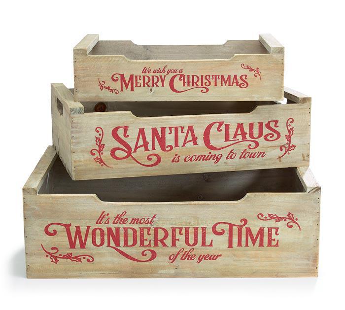 Wooden Christmas Message Crate