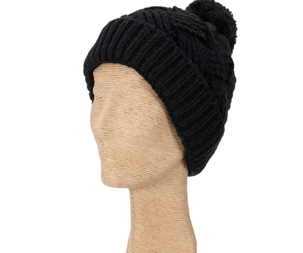Wool Blend Cable Knit Cuff Cap