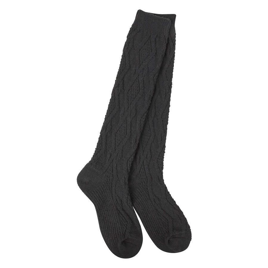 World's Softest® Cable Knee-high Socks Black