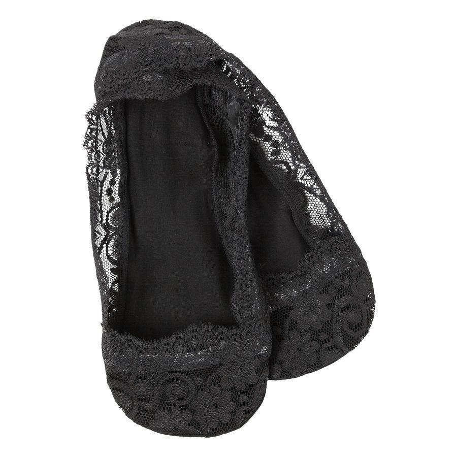 World's Softest® Women's Lace Footsie Black