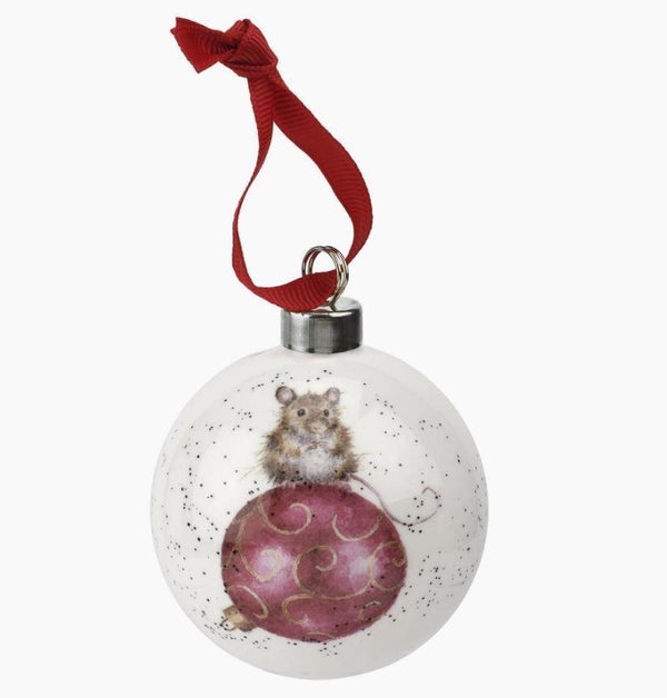 Wrendale Bone China Tea Christmas Tree Ornament | Holiday Mouse Bauble