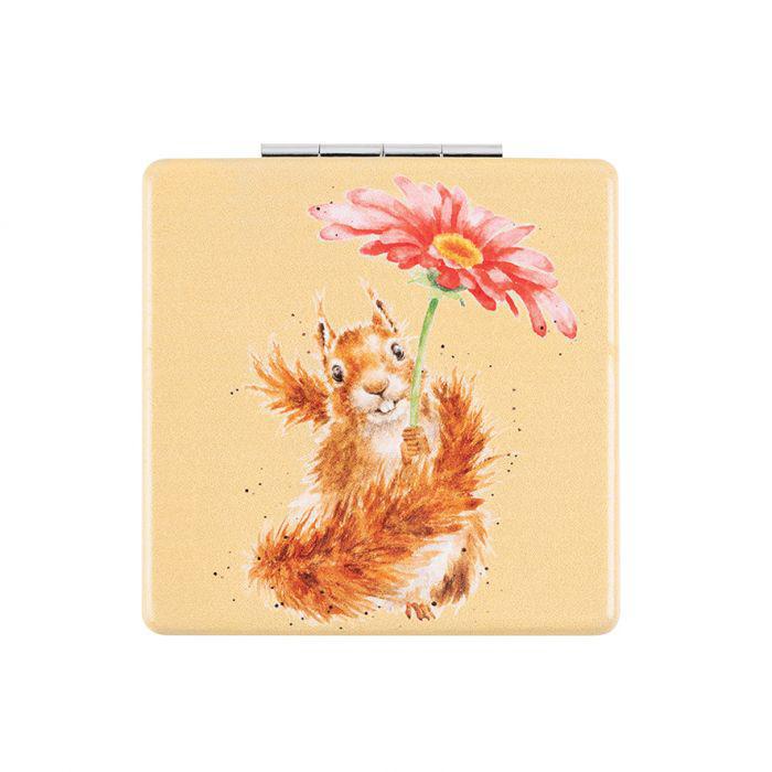 Wrendale Compact Mirror | Flowers Come After Rain Squirrel