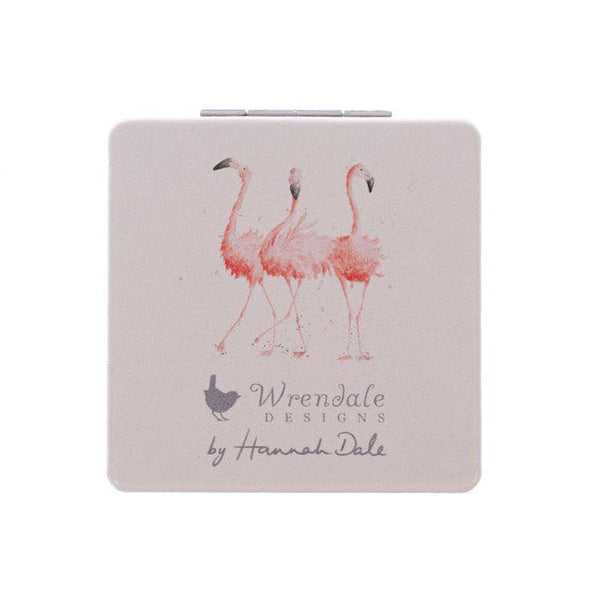 Wrendale Compact Mirror | Pretty in Pink Flamingo