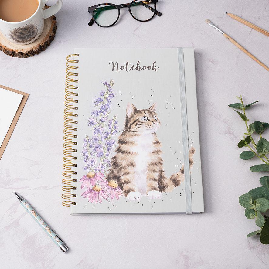 Wrendale Large Notebook | Whiskers and Wildflowers Cat