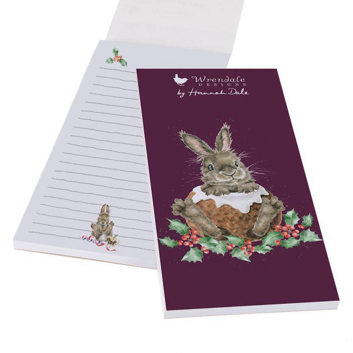 Wrendale Magnetic Shopping Pad | Little Pudding Christmas Rabbit