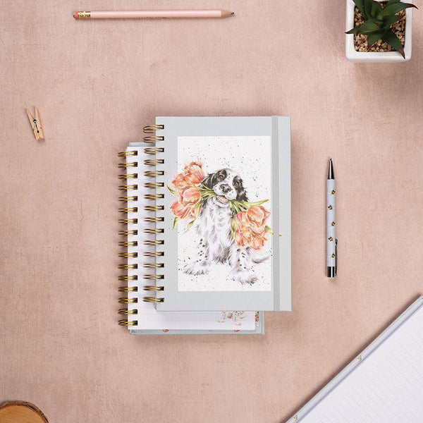 Wrendale Spiral Bound Journal | Blooming with Love Dog