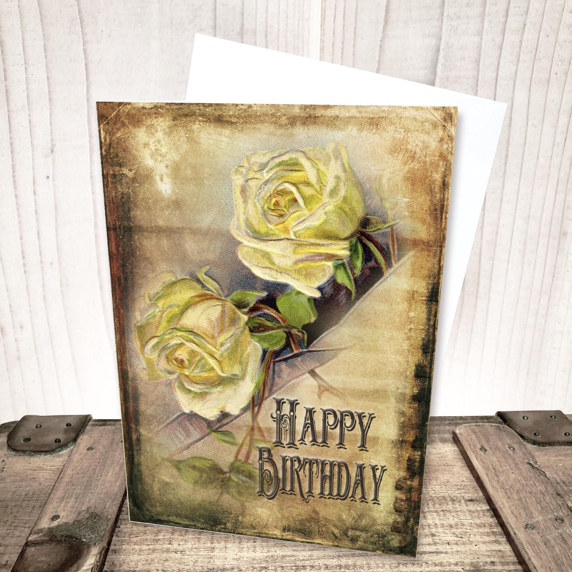 Yellow Roses Birthday Card by Yesterday's Best